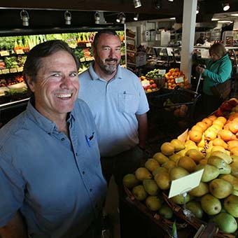 Men with produce