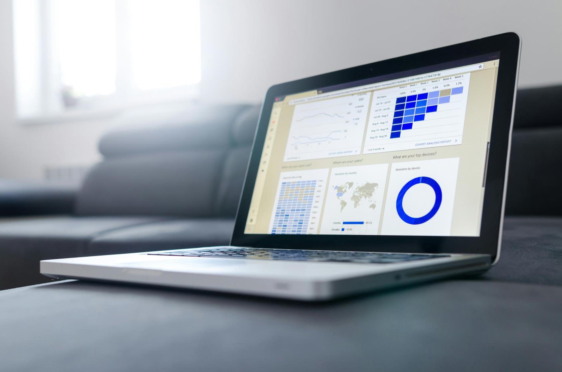 laptop showing data dashboards