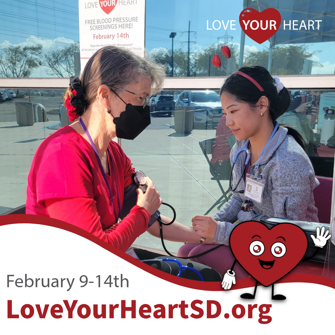 love your heart site volunteer giving blood pressure screening