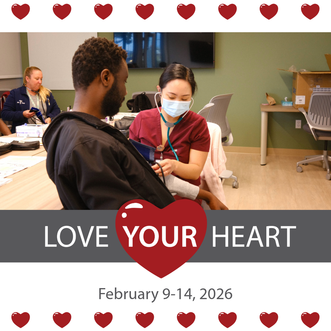 love your heart site volunteer giving blood pressure screening