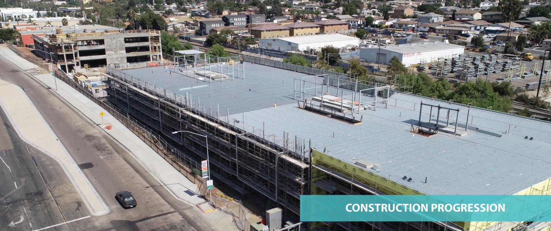 Construction site, buildings going up